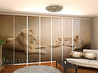 Панельная фото штора "Белые львы" 480 х 240 см