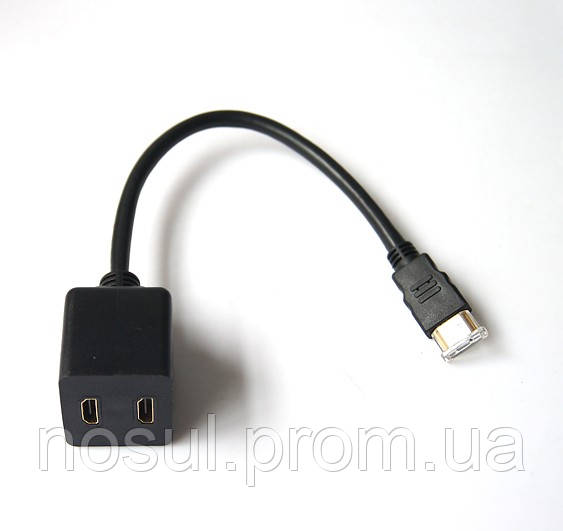 Сплиттер HDMI папа 1х вход male мама 2х выход female (1 in -> 2 out) adapter HDTV splitter dual - фото 1 - id-p6213447