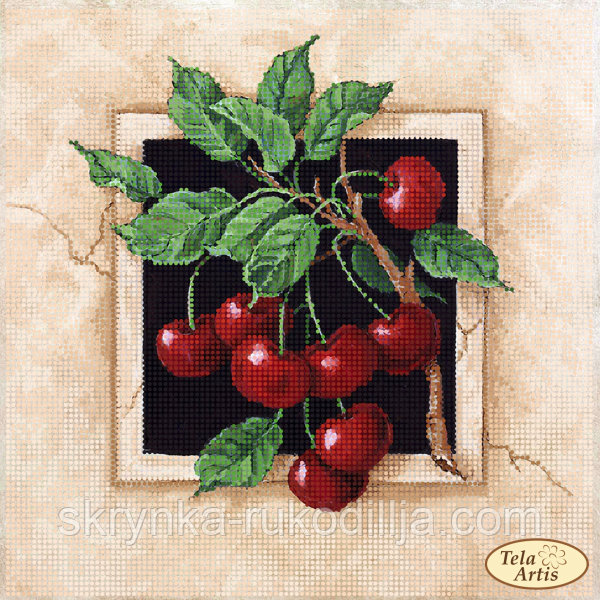 Вишивка бісером "Стиглі вишні" (повна зашивка) 24х24см