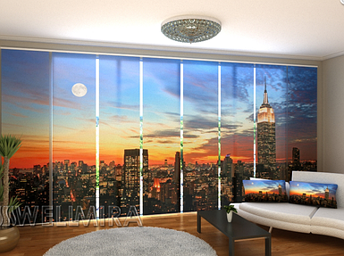Панель фото штора "Схід сонця в Нью-Йорку" 480 х 240 см