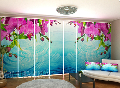 Панельна фото штора "Дивовижні орхідеї" 480 х 240 см