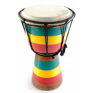 Барабан джембе "Раста" дерево зі шкірою (20х11х11 см) ( 30253)