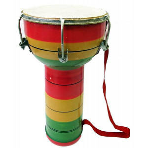 Барабан джембе "Раста" (В-36см., д-р 18-11см.) (20419)