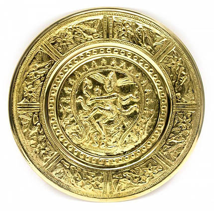 Тарілка настінна бронзова "Танцюючий Шива" (d-18,5 см)(Wall Plate Natraj 8") ( 24722), фото 2
