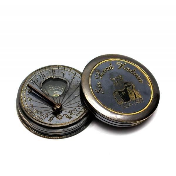 Сонячний годинник з компасом (5х5х1,5 см) ( 26606)