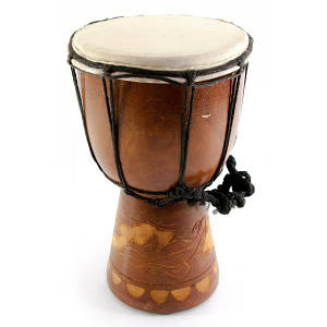 Барабан джембе різьблене дерево зі шкірою (20х11х11 см) ( 30249)