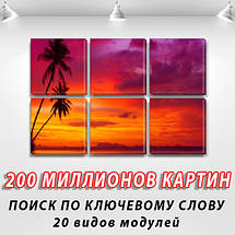 Картини на стіну купити модульні, на Полотні сін., 52x80 см, (25x25-6), фото 3