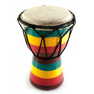 Барабан джембе "Раста" дерево зі шкірою (15х9,5х9,5 см) ( 30247)