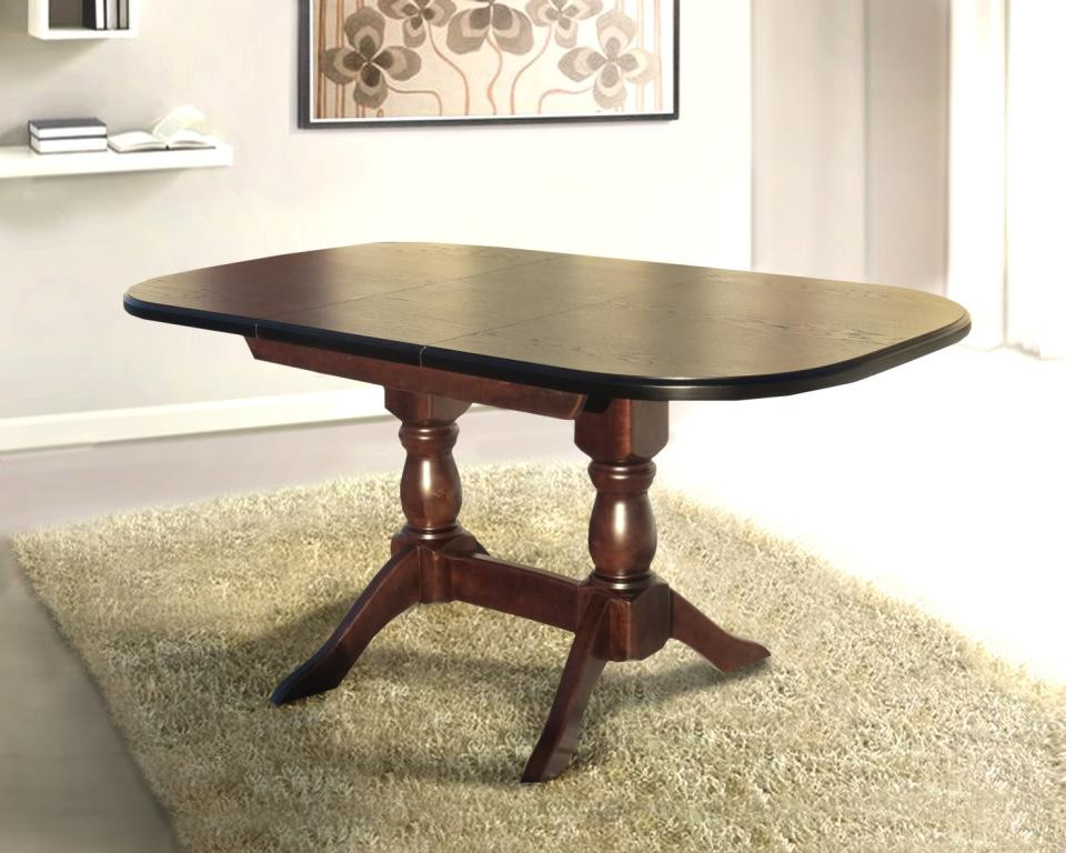 Стіл кухонний дерев'яний розкладний на двох ніжках Орфей Мікс меблі, колір горіх