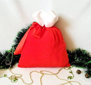 Мешок деда Мороза новогодний для подарков конфет красный 40*50 см мішок новорічний для подарунків