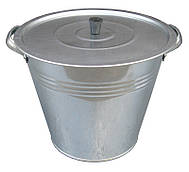 Бак оцинкований (виварка) 15 літрів з кришкою та решіткою (Метід)