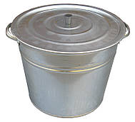 Бак оцинкований 32 літра (виварка) з кришкою та решіткою (Метід)