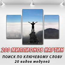 Модульна картина Крик душі на Полотні, 80х120 см, (55x35-2/80x45), фото 3