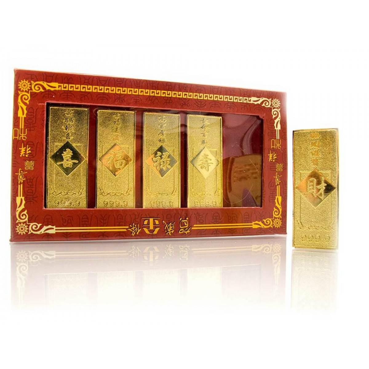Золоті злитки (5 шт.) (16,5х9х2 см) ( 23295)