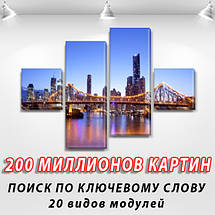 Модульна картина Манхеттенський міст на ПВХ тканини, 70x110 см, (25x25-2/65х25-2), фото 4