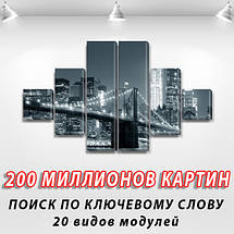 Картина модульна Міст великого міста на ПВХ тканини, 75x130 см, (20x20-2/45х20-2/75x20-2), фото 3