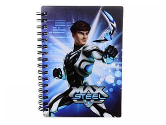 Блокнот пластикова обкладинка, спіраль, 80 л, А6 Max Steel