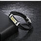Браслет шкіряний зі сталевою вставкою, фото 2