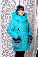 Детская зимняя куртка + вязаный хомут