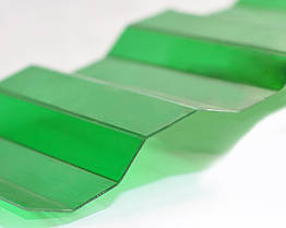 Профільований монолітний полікарбонат ТМ Borrex 0.8 мм 105х200см зелений