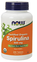 Спирулина органическая Now Foods Spirulina 500 mg 200 Tabs