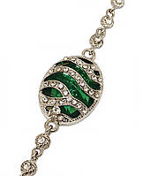 Браслет. Родий. Камені: білий циркон. Довжина: 18,3 см. Ширина: 21 мм.