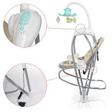 Дитячі шезлонг-гойдалки Bambi ME 1020-12 (Сіро-м'ятний), фото 3