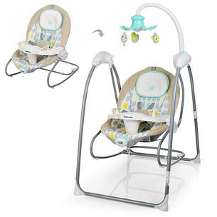 Дитячі шезлонг-гойдалки Bambi ME 1020-12 (Сіро-м'ятний), фото 2