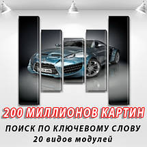 Модульні картини в спальню на ПВХ тканини, 90x110 см, (90x20-2/60х20-2/45x20), фото 2