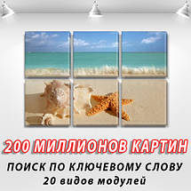 Модульні картини в спальню на Полотні, 72x110 см, (35x35-6), фото 3