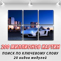 Модульні картини в спальню на Полотні, 72x110 см, (35x35-6), фото 3