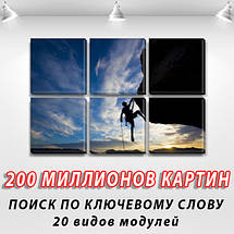 Модульні картини в спальню на Полотні, 72x110 см, (35x35-6), фото 3
