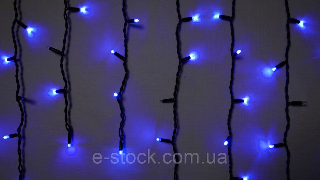 Гірлянда зовнішня бахрома Delux ICICLE 75 LED синій/чорний