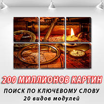 Модульні картини в спальню на Полотні, 72x110 см, (35x35-6), фото 3