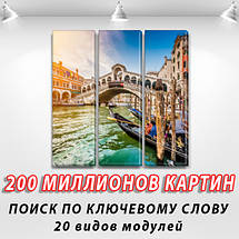 Модульна картина Старовинний Реальто на Полотні, 95x95 см, (95x30-3), фото 3