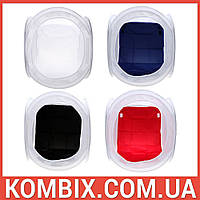 Лайт-куб, лайтбокс складаний 40х40х40 см для предметної зйомки + чохол, фото 6