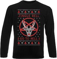 Футболка з довгим рукавом Jingle Bell Go To Hell (чорна)