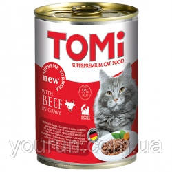 TOMi beef ТОМІ ЯЛОВИЧИНА консерви для кішок, вологий корм, 400 гр, фото 1