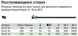 Стяжки, що розстібаються, поліамід 6.6, чорний haupa