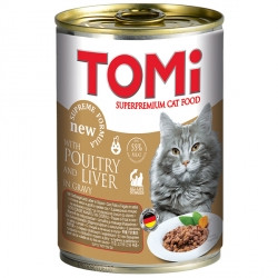TOMi poultry liver ПТАХ ПЕЧІНКА консерви для кішок, вологий корм, 400 гр