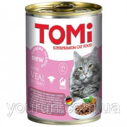 TOMi veal ТЕЛЯТИНА консерви для котів, вологий корм, 400 г, фото 1