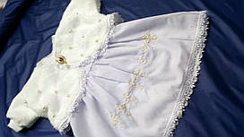 Хрестильний набір для дівчинки в білому кольорі "Аріна"