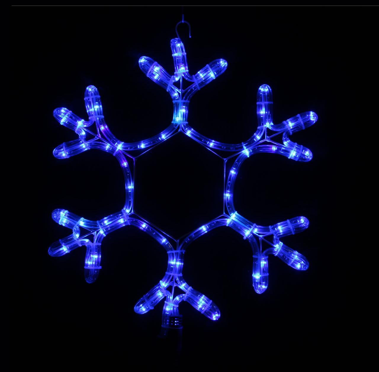 Гирлянда снежинка уличная 40 см, цвета синий, белый, желтый - фото 4 - id-p835485262