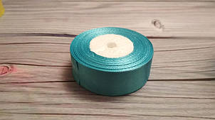 Атласна стрічка 2,5 см бірюзова 20 м