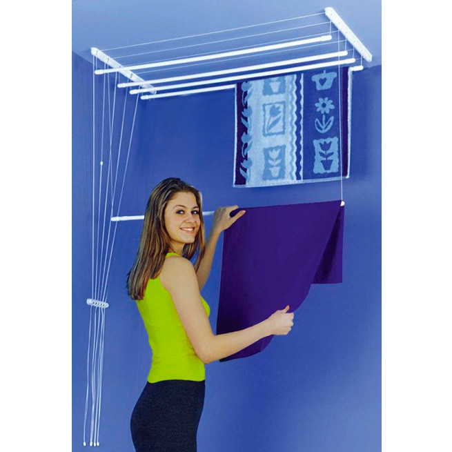Сушарка стельова  Глорія 1,6 м. для сушіння речей одягу білизни у ванній на балконі після прання