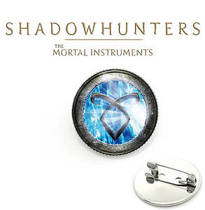 Значок з ручною в блакитному кольорі Знаряддя смерті / The Mortal Instruments