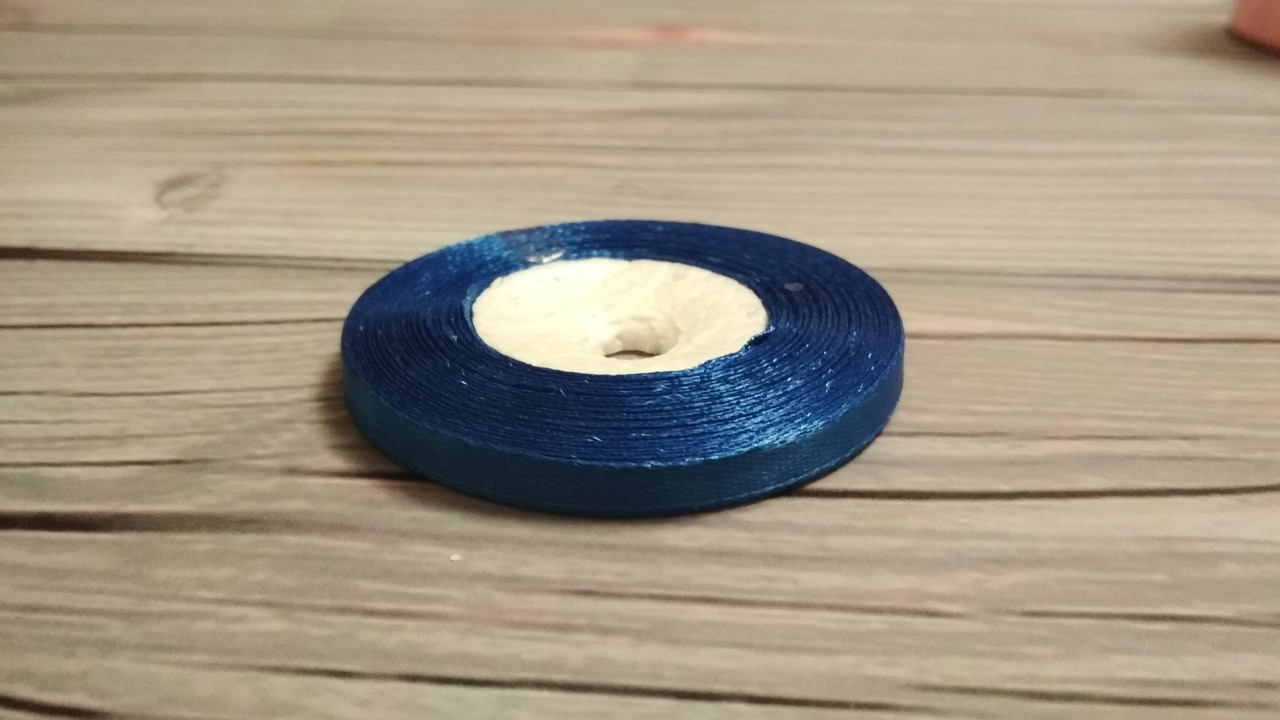 Атласна стрічка 0,5 см Темно-синя, фото 1