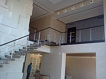 тросовое ограждение лестничного пролета в частном доме, Запорожье, зима 2016 1