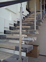 тросовое ограждение лестничного пролета в частном доме, Запорожье, зима 2016 2