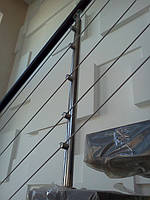 тросовое ограждение лестничного пролета в частном доме, Запорожье, зима 2016 14